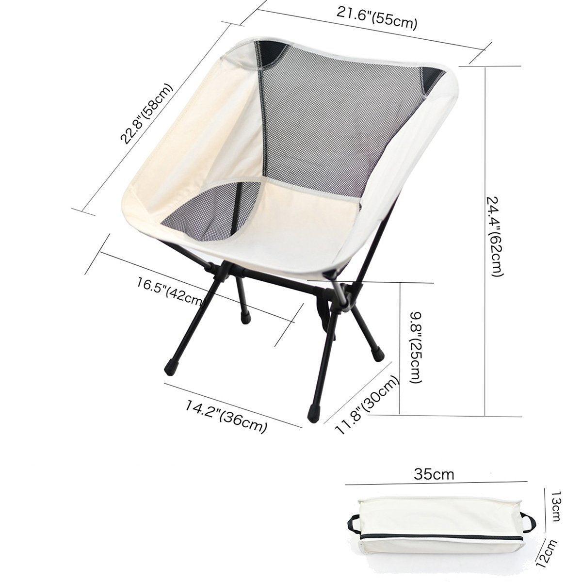Outdoor Chairs: Outdoor Portable Lightweight Folding Camping Chair High Back Fishing Chair - Dark Blue