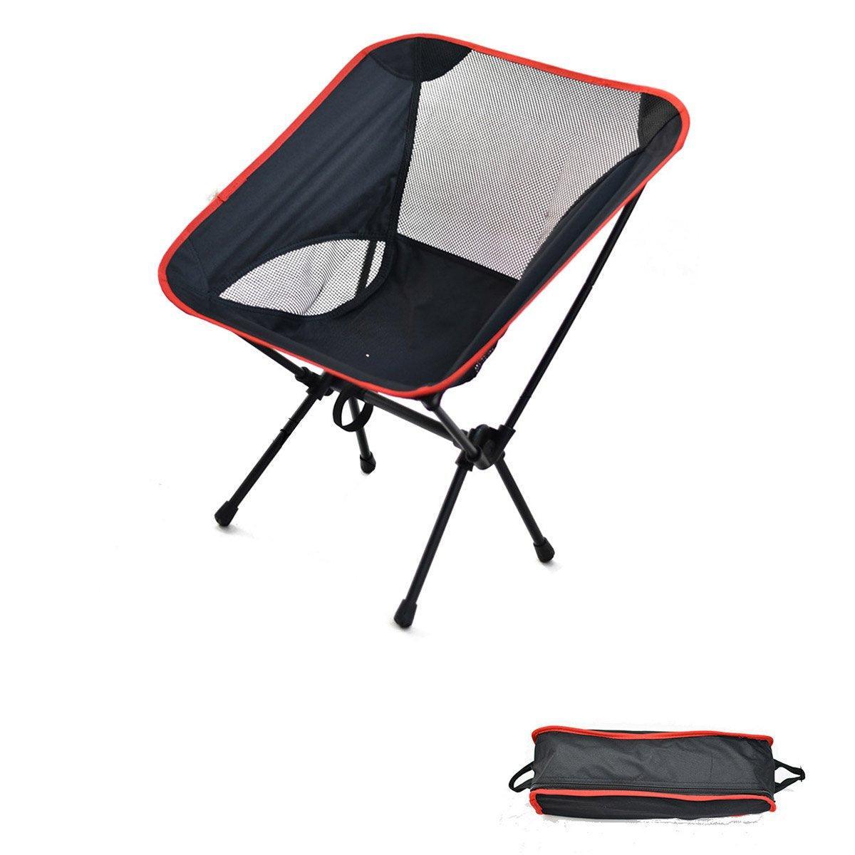 Outdoor Chairs: Outdoor Portable Lightweight Folding Camping Chair High Back Fishing Chair - Dark Blue