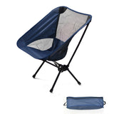 Outdoor Chairs: Outdoor Portable Lightweight Folding Camping Chair High Back Fishing Chair - Dark Blue