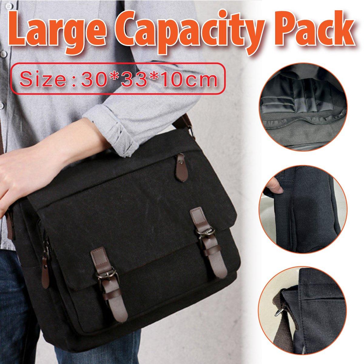 Men's Accessories: Canvas Messenger Shoulder Bag Large Capacity Crossbody Travel Work Handbag