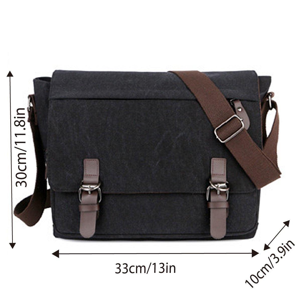 Men's Accessories: Canvas Messenger Shoulder Bag Large Capacity Crossbody Travel Work Handbag