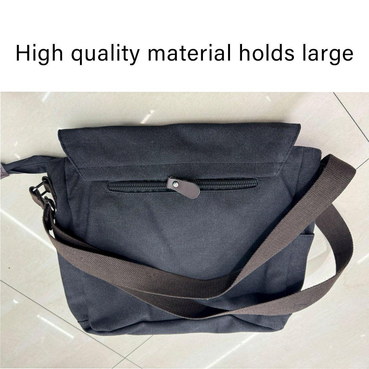 Men's Accessories: Canvas Messenger Shoulder Bag Large Capacity Crossbody Travel Work Handbag