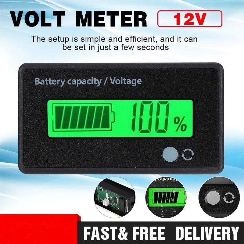 Automotive Gauges: Lcd 12V-48V Battery Capacity Indicator Voltage Voltmeter Monitor Meter Caravan