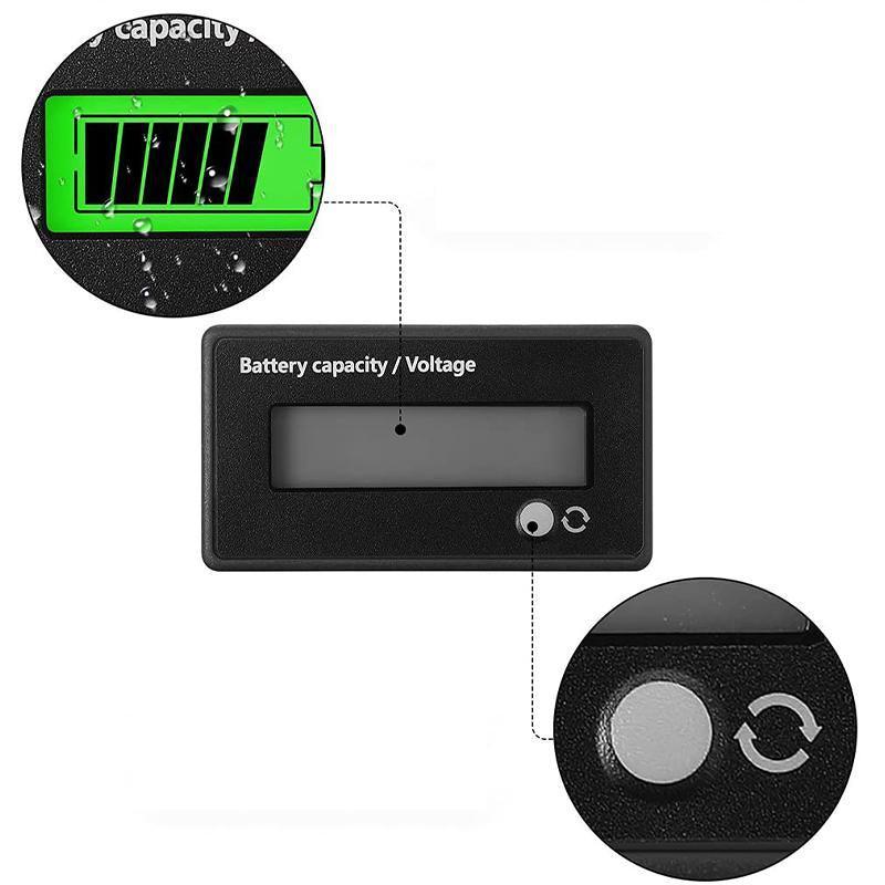 Automotive Gauges: Lcd 12V-48V Battery Capacity Indicator Voltage Voltmeter Monitor Meter Caravan