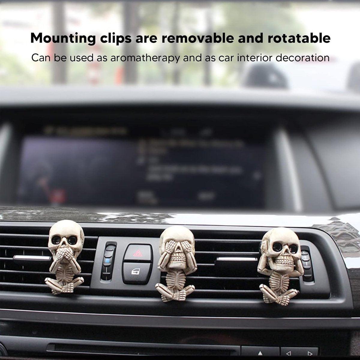 Automotive Decor: 3pcs Ghost Head Car Decoration Accessories Halloween Ornament Vehicle Interior