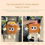 2in1 Car Wastebasket and Tissue Box Multifunctional Car Storage Bucket Organizer - Black