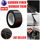 Automotive Parts: Cardoor Sill Protector Strip Carbon Fiber Bumper Sticker Rubber Trim Edge 5Cm*3M