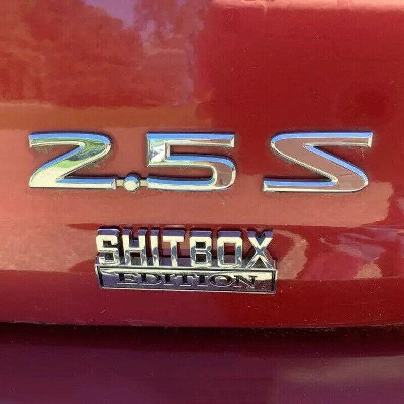 Automotive Decor: Funny Car Emblem Badge Sticker 8x3cm Metal Self-Adhesive for Rear Boot or Window