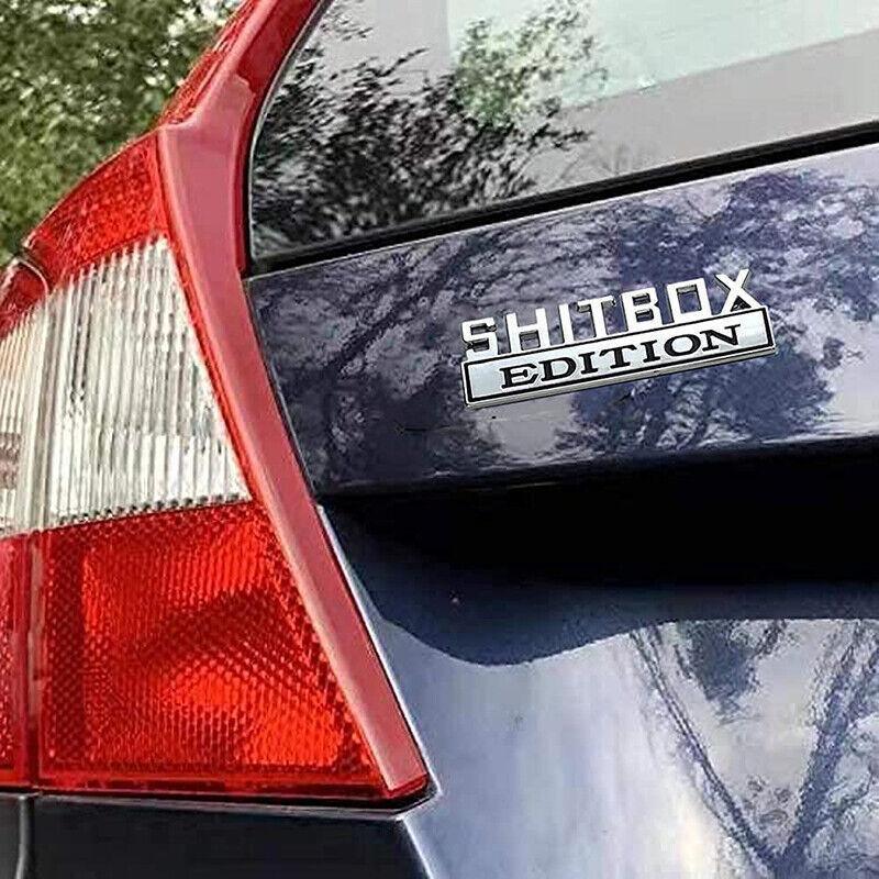 Automotive Decor: Funny Car Emblem Badge Sticker 8x3cm Metal Self-Adhesive for Rear Boot or Window