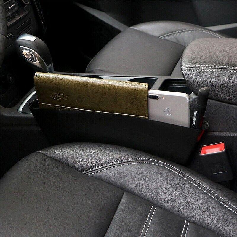 Automotive Decor: 2PCS Seat Side Gap Organiser Storage Box for Phone and Keys Black