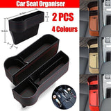 Automotive Decor: PU Leather Seat Side Gap Storage Box with Phone and Bottle Holder for Car Interior - Yellow