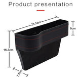 Automotive Decor: PU Leather Seat Side Gap Storage Box with Phone and Bottle Holder for Car Interior - Yellow