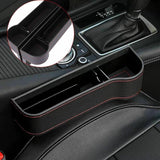 Automotive Decor: PU Leather Seat Side Gap Storage Box with Phone and Bottle Holder for Car Interior - Black