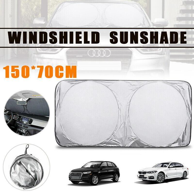 Automotive Decor: Car Windshield Sunshade Foldable 150×70cm UV Block Front Visor for SUV Van