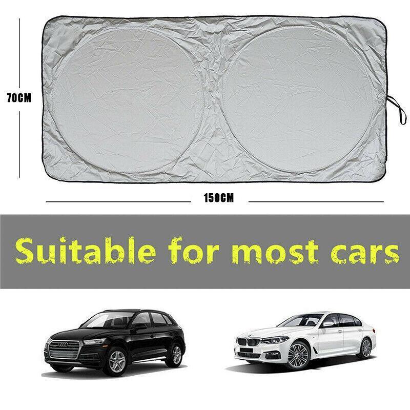Automotive Decor: Car Windshield Sunshade Foldable 150×70cm UV Block Front Visor for SUV Van
