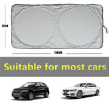 Automotive Decor: Car Windshield Sunshade Foldable 150×70cm UV Block Front Visor for SUV Van
