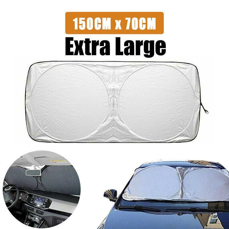 Automotive Decor: Car Windshield Sunshade Foldable 150×70cm UV Block Front Visor for SUV Van