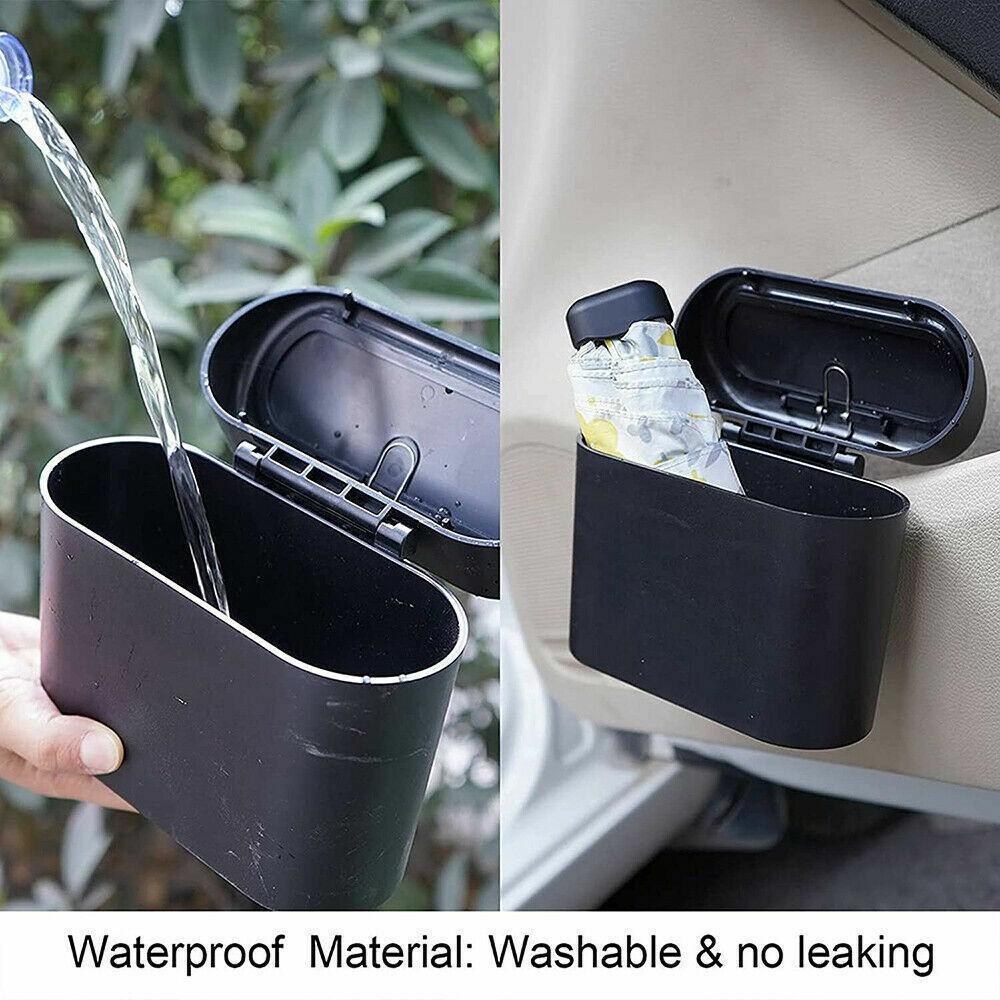 Automotive Decor: Mini Car Trash Bin with Lid Multifunction Rubbish Can for Vehicle Office Desktop Use