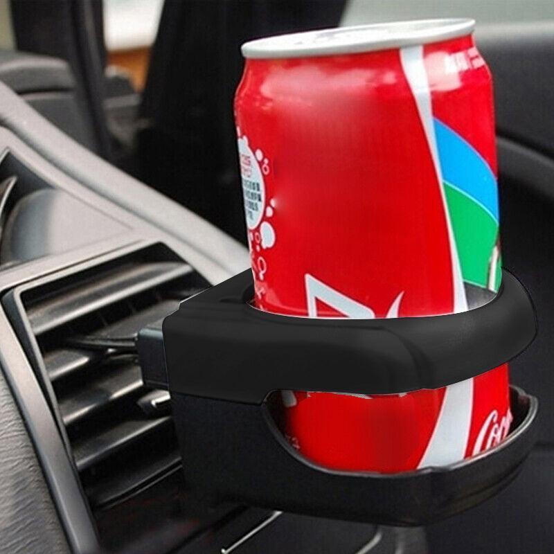 Automotive Decor: Car Cup Holder Air Vent Drink Mount Black Clip-On Can Bottle Holder for Vehicle Black