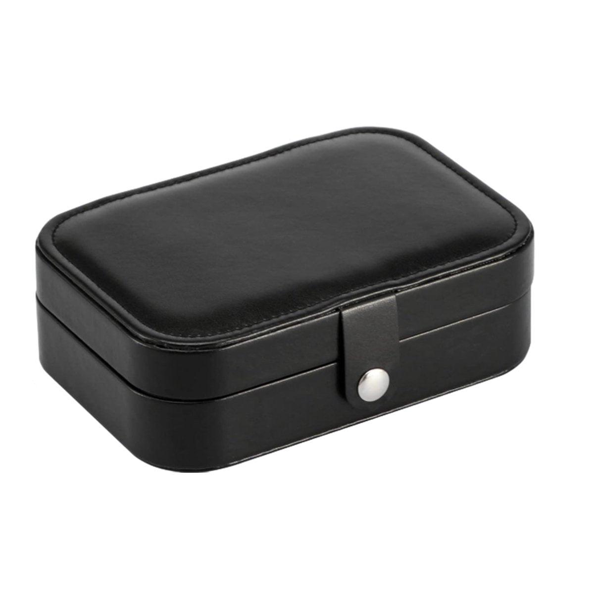 Jewellery Making Kits: Black Travel Portable Jewelry Box Minimalist Jewelry Organizer Storage Case