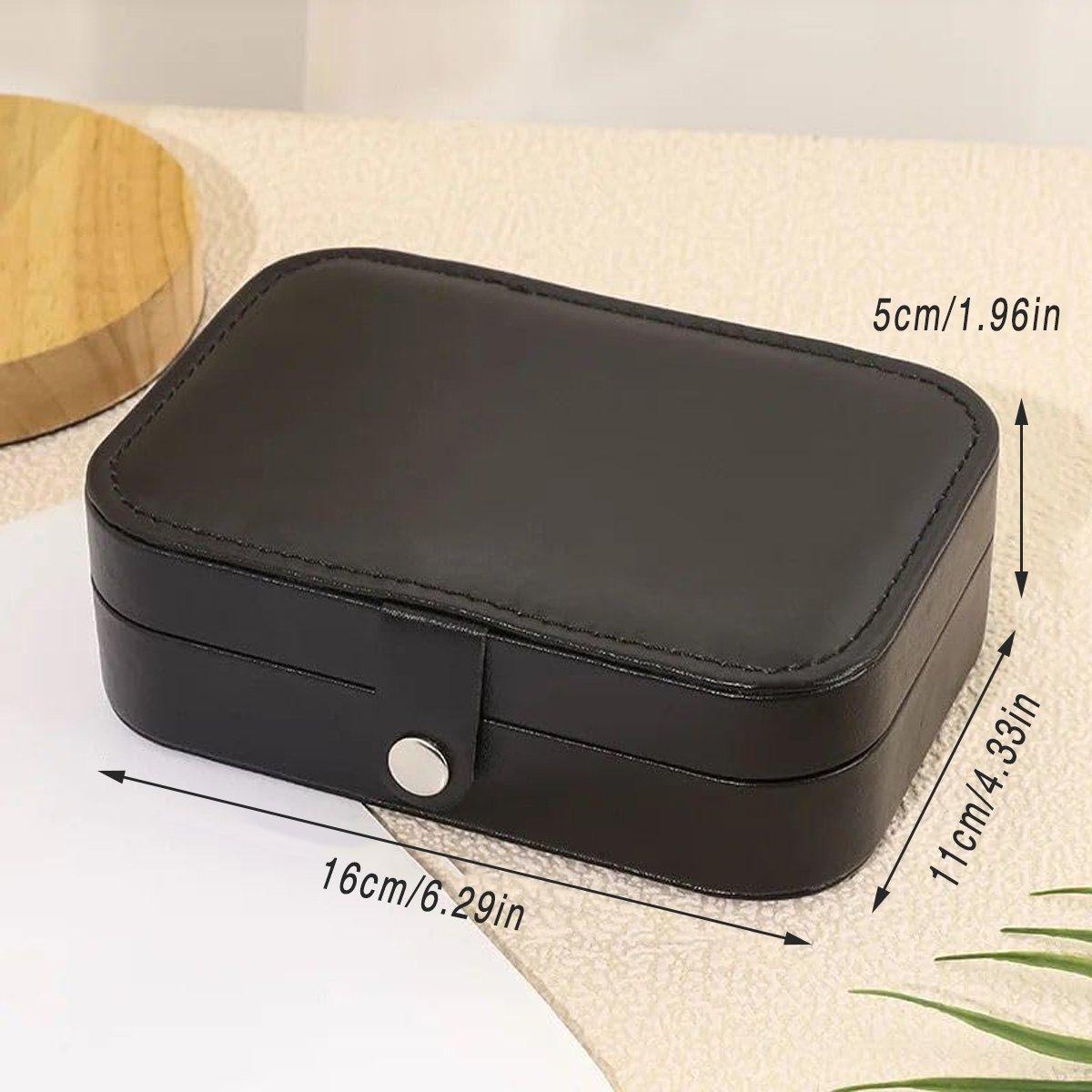 Jewellery Making Kits: Black Travel Portable Jewelry Box Minimalist Jewelry Organizer Storage Case