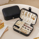 Jewellery Making Kits: Black Travel Portable Jewelry Box Minimalist Jewelry Organizer Storage Case