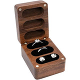 Storage Boxes: Wooden Ring Jewellery Box High Storage Box with Three Compartments for Rings