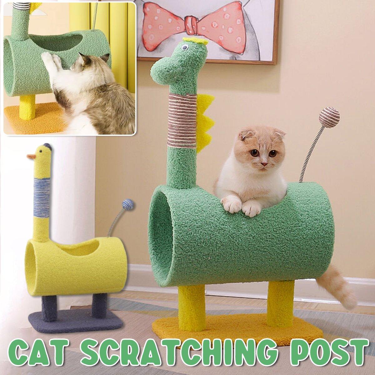 Cat Scratchers: Climbing Frame Cat Scratching Post Jumping Platform Pet Toys for Cats and Kitten - Yellow