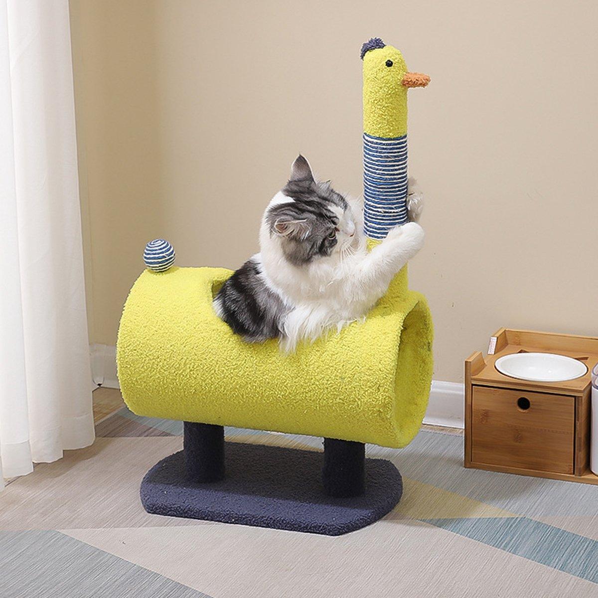 Cat Scratchers: Climbing Frame Cat Scratching Post Jumping Platform Pet Toys for Cats and Kitten - Yellow