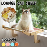 Cat Furniture: Window Hanging Cat Hammock Solid Wood Sun Bed Nest for All Seasons Durable - Grey+Orange