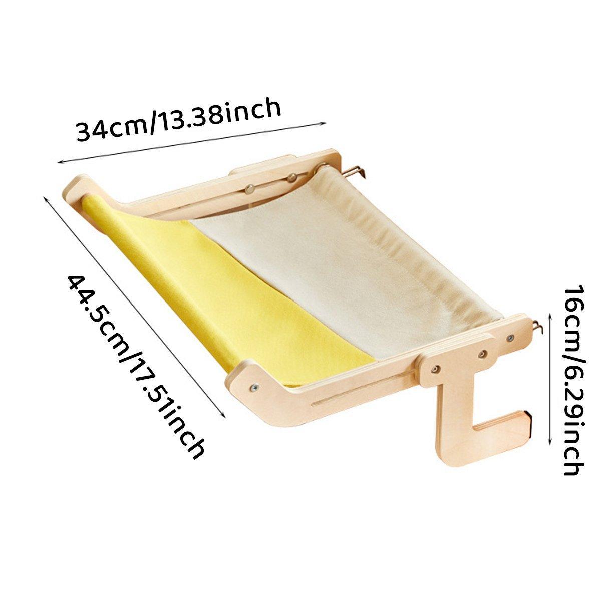 Cat Furniture: Window Hanging Cat Hammock Solid Wood Sun Bed Nest for All Seasons Durable - Grey+Orange