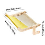 Cat Furniture: Window Hanging Cat Hammock Solid Wood Sun Bed Nest for All Seasons Durable - Grey+Orange