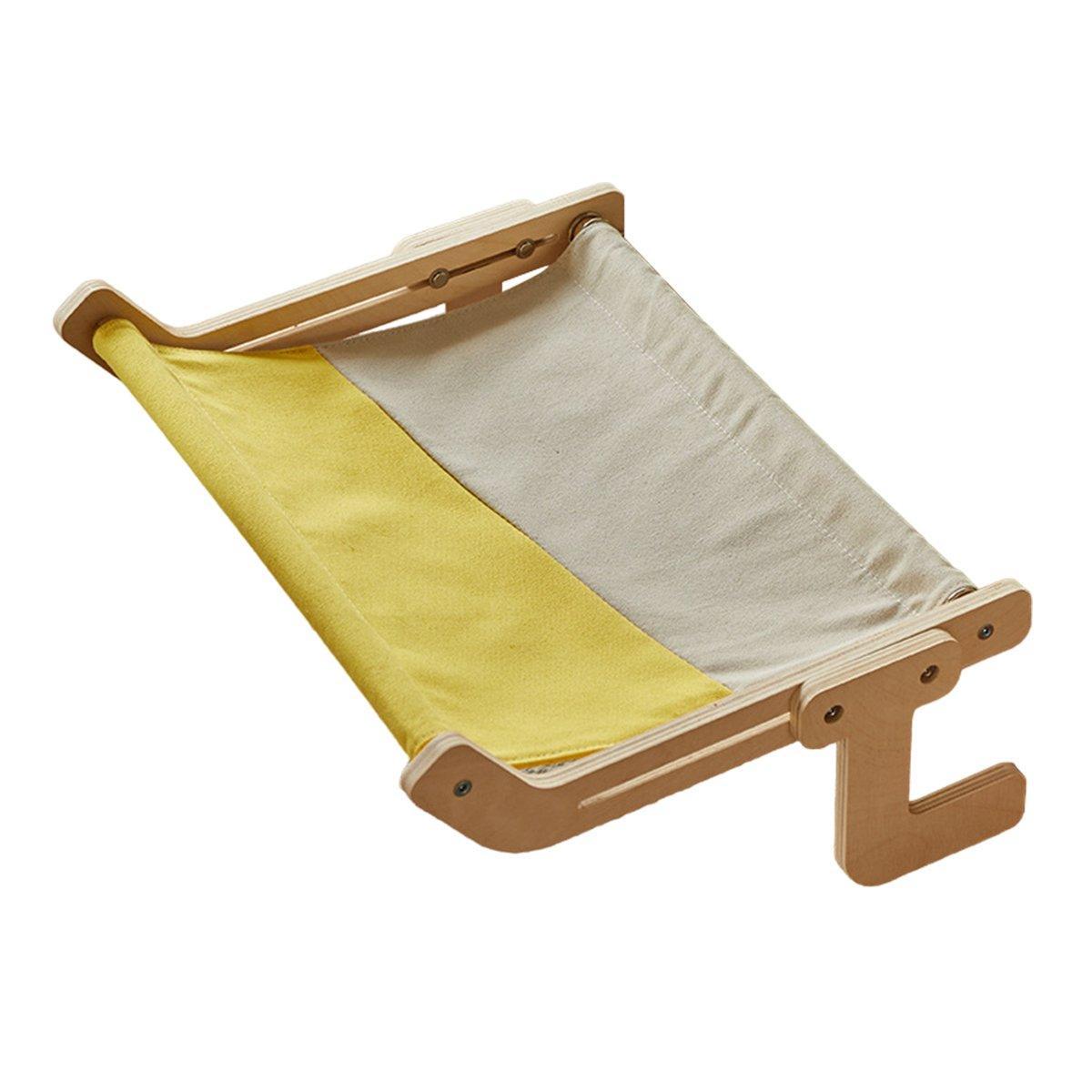 Cat Furniture: Window Hanging Cat Hammock Solid Wood Sun Bed Nest for All Seasons Durable - Grey+Orange
