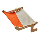 Cat Furniture: Window Hanging Cat Hammock Solid Wood Sun Bed Nest for All Seasons Durable - Grey+Orange