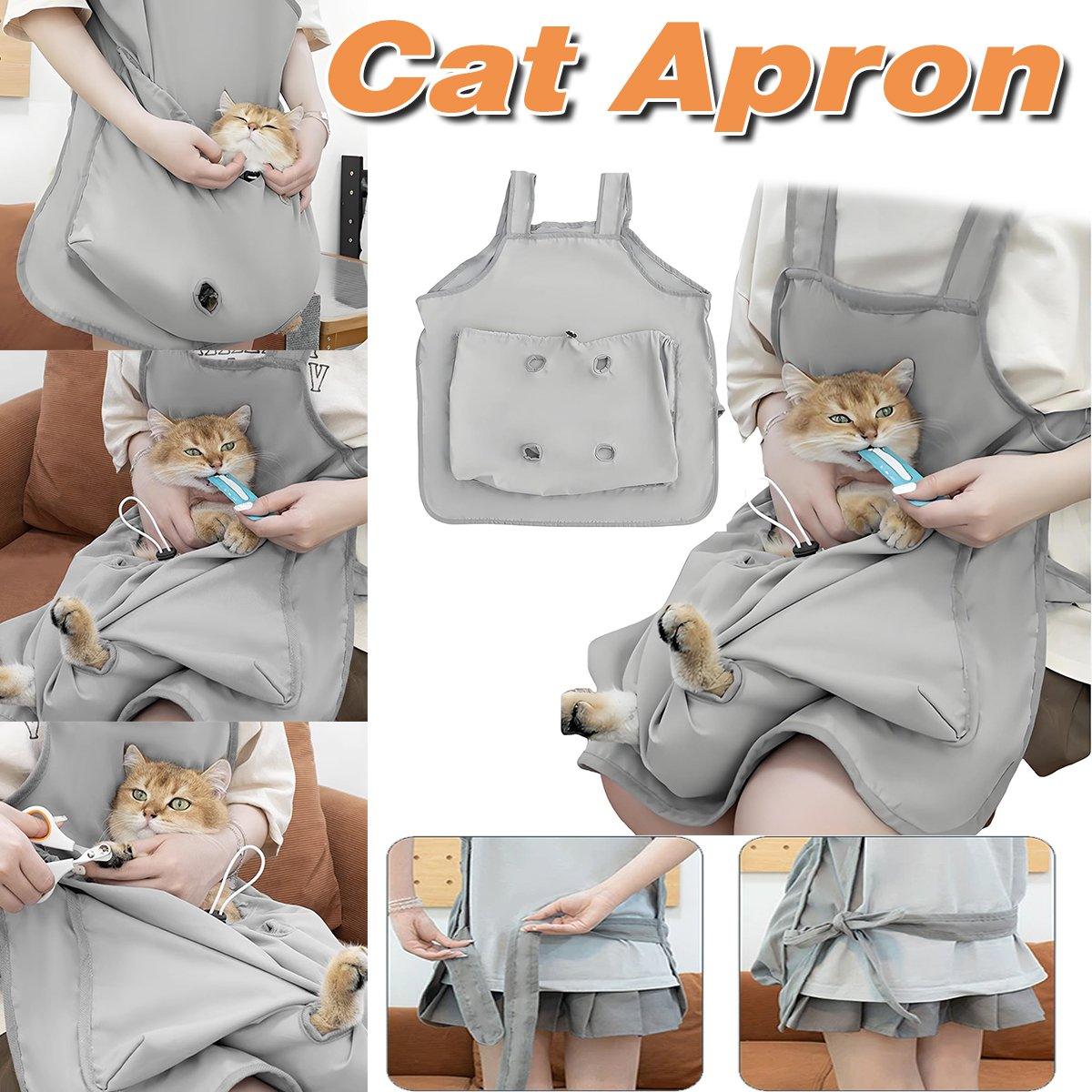 Reptile & Amphibian Habitats: Cat Carrying Apron Non Stick Hair Kangaroo Pouch Pet Grooming Suit Portable