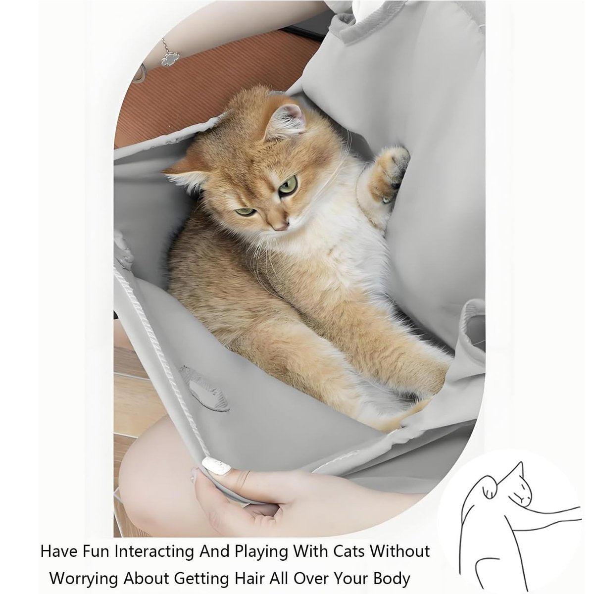 Reptile & Amphibian Habitats: Cat Carrying Apron Non Stick Hair Kangaroo Pouch Pet Grooming Suit Portable