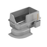 Reptile & Amphibian Habitats: Semi Enclosed Large Stainless Steel Cat Litter Box Durable Easy Clean Cat Toilet