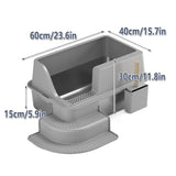 Reptile & Amphibian Habitats: Semi Enclosed Large Stainless Steel Cat Litter Box Durable Easy Clean Cat Toilet