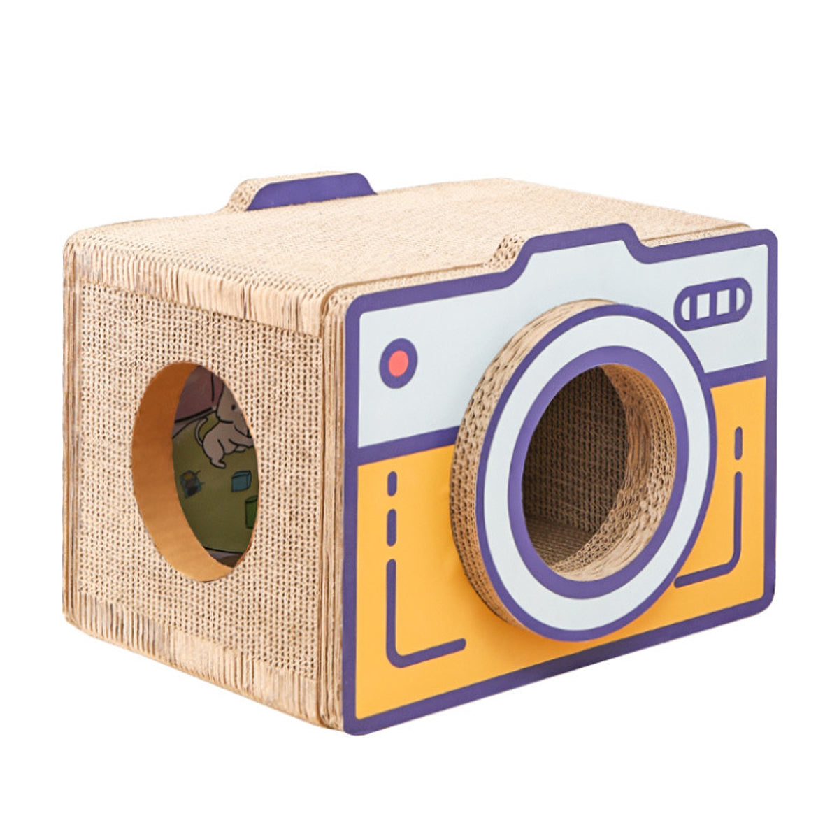 Cat Scratchers: Cat Scratcher Bed Retro Camera Design Corrugated Cardboard Cat Nest Pet House