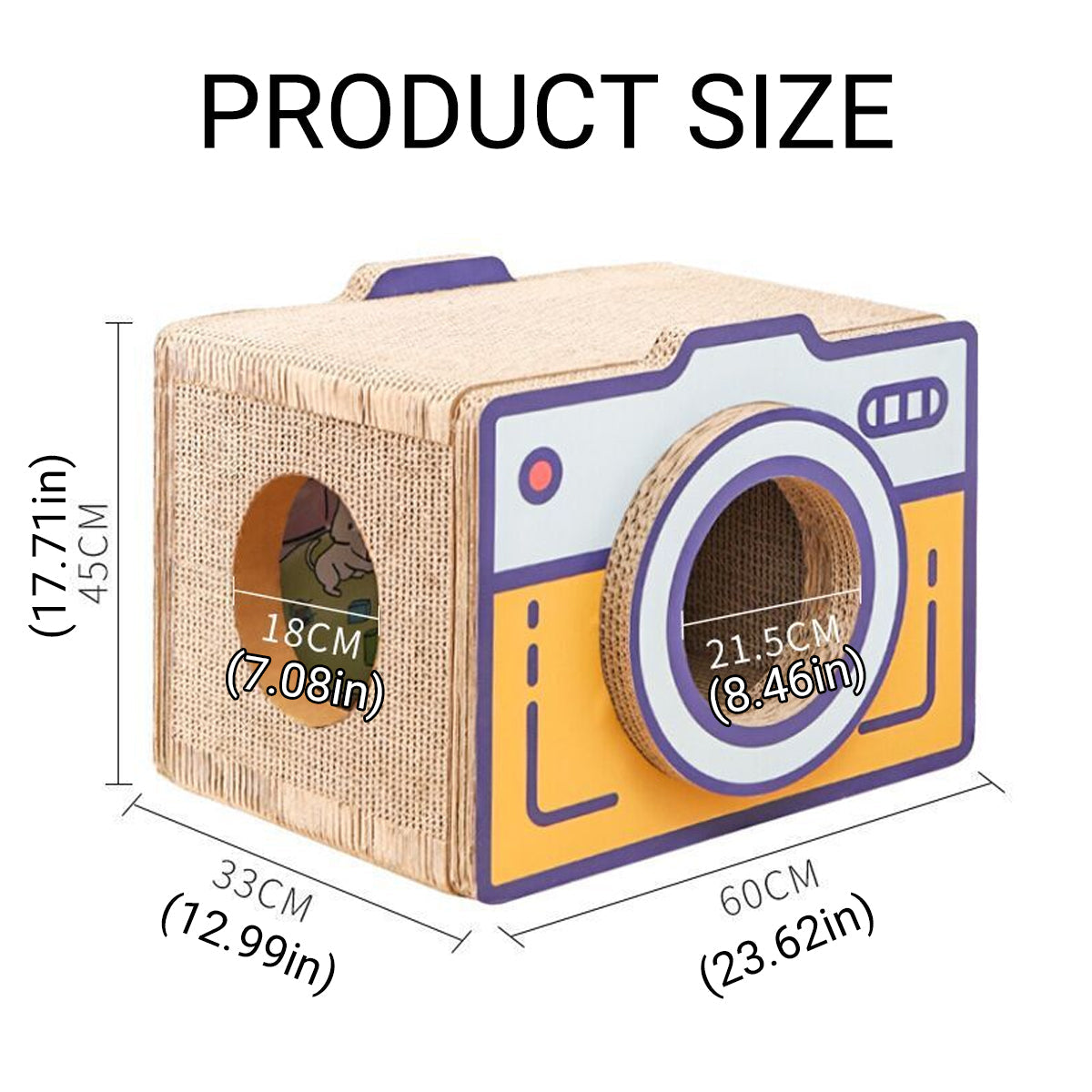 Cat Scratchers: Cat Scratcher Bed Retro Camera Design Corrugated Cardboard Cat Nest Pet House
