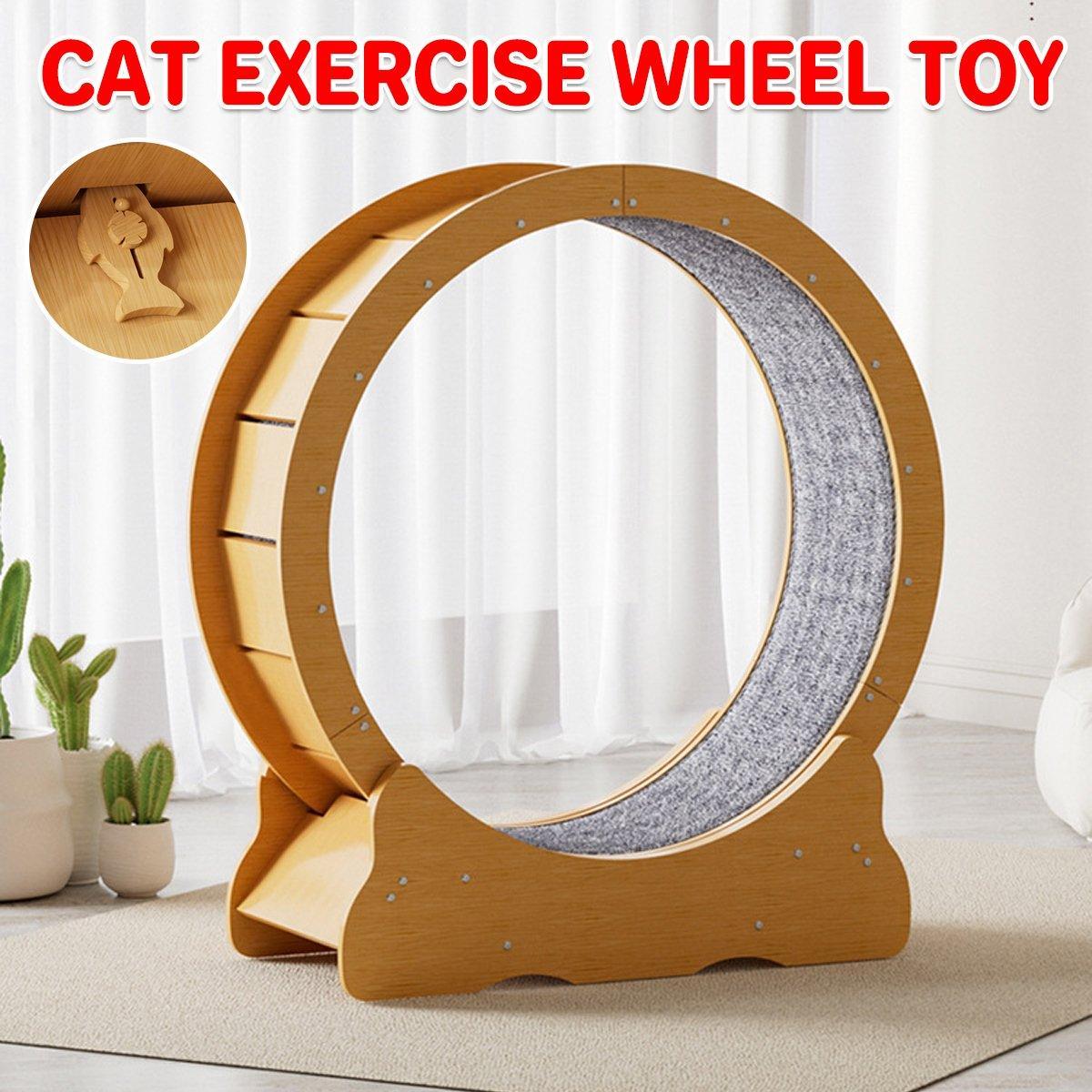 Cat Furniture: Cat Exercise Wheel Toy Furniture Running Treadmill Exerciser Scratcher Board