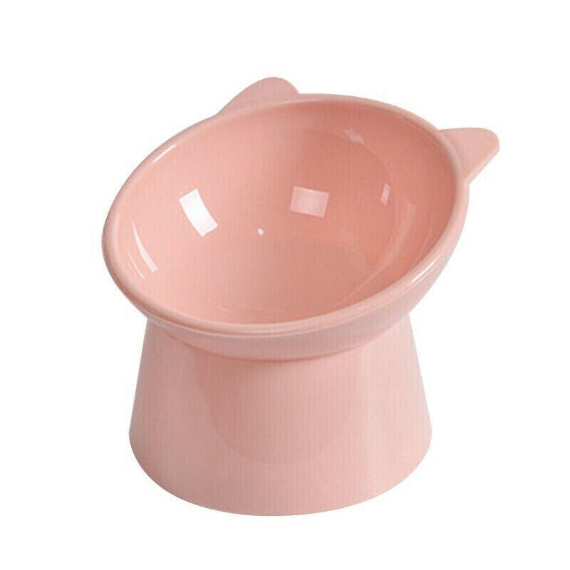 Pet Grooming Supplies: Elevated Pet Bowl Cat Dog Feeder Food Water High-Foot Anti Vomiting Tilted Bowl - Blue