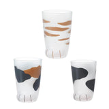 Kitchen Utensils: Pair 3 Cat Paw Frosted Calico Cups Glass Milk Cute Gift Tumbler Claw Foot Cute