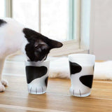 Kitchen Utensils: Pair 3 Cat Paw Frosted Calico Cups Glass Milk Cute Gift Tumbler Claw Foot Cute