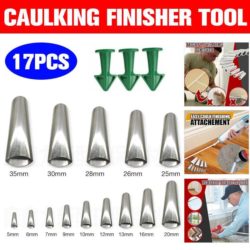 Caulking Tools: 17PCS Stainless Steel Perfect Caulking Nozzle Applicator Sealant Finishing Tool
