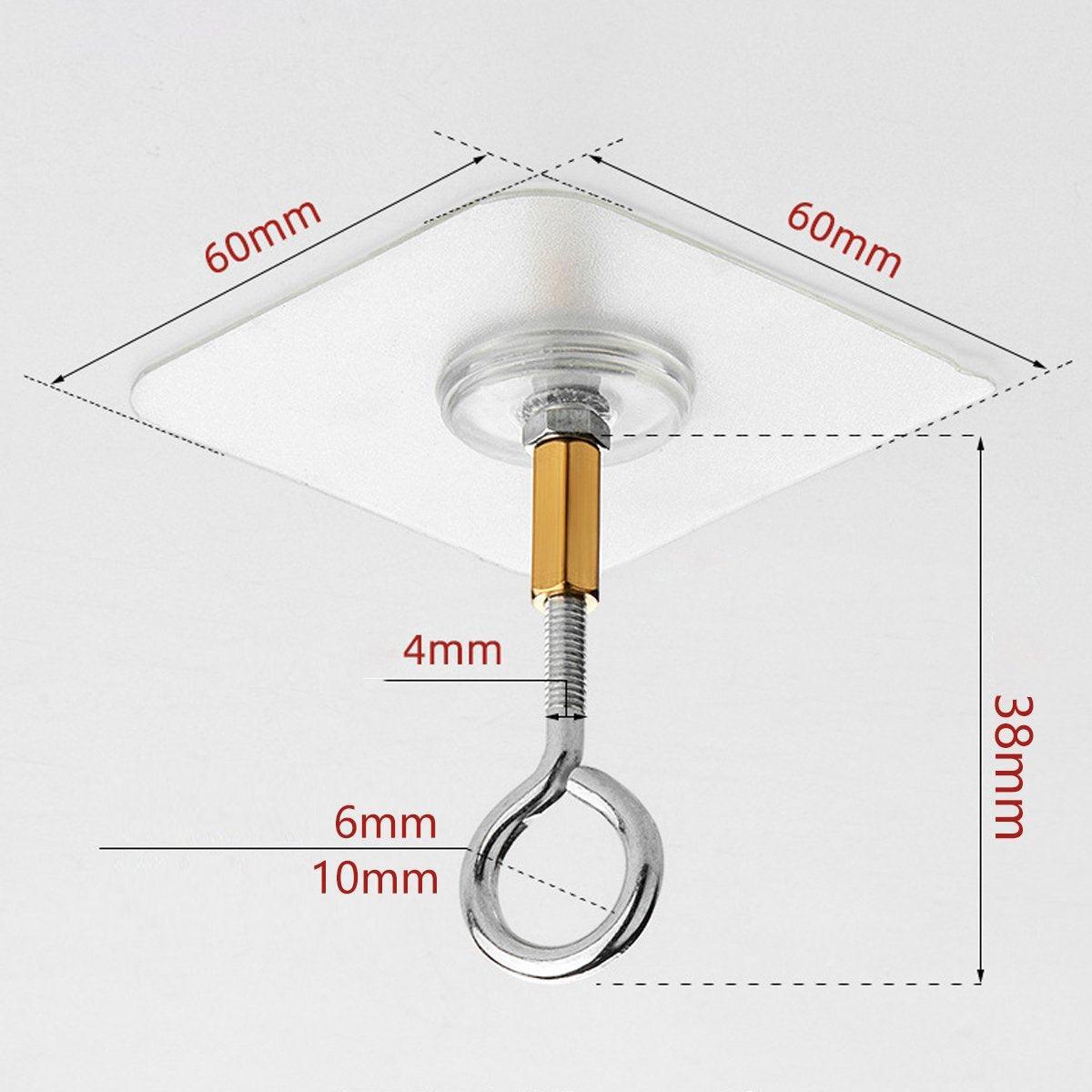 Bathroom Cabinets, Cupboards & Storage: 12 PCS Heavy Duty Self Adhesive Hooks Stainless Steel Ceiling Hooks for Home - Closed