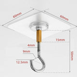 12 PCS Heavy Duty Self Adhesive Hooks Stainless Steel Ceiling Hooks for Home - Open