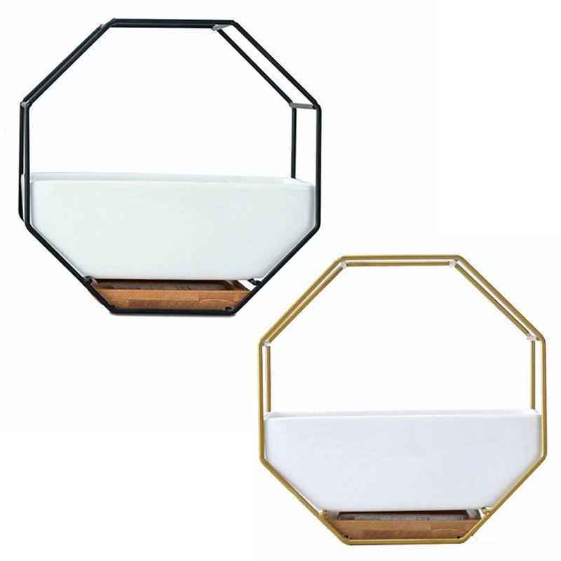 Aquarium Decor: Wall Hanging Succulent Planter Pot Indoor Outdoor Flower Plant Vase Garden Decor - Gold