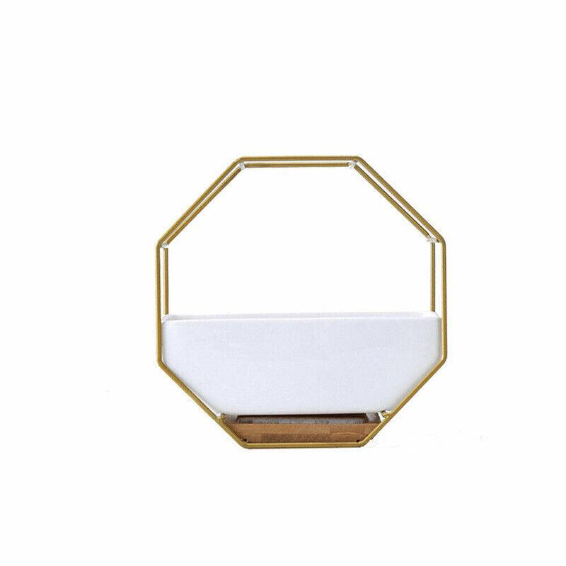 Aquarium Decor: Wall Hanging Succulent Planter Pot Indoor Outdoor Flower Plant Vase Garden Decor - Gold