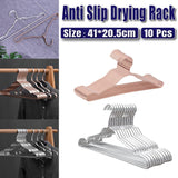 10PCS Metal Clothing Hangers Anti-slip Aluminium Alloy Drying Rack Coat Hanger - Champagne Gold